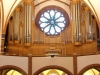 Die neue Orgel wurde um die Rosette herumgebaut. Foto: Denkmalschutzbehörde