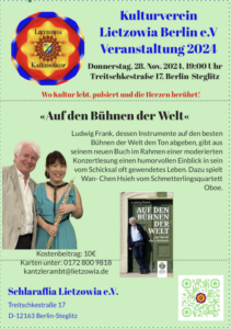 Buchlesung & Klassik mit Ludwig Frank und Wan-Chen Hsieh (Oboe) Bild: Dieter Steinmetz