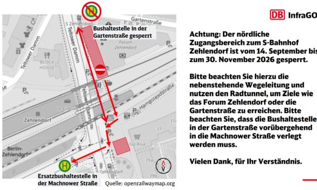 Bauarbeiten am S-Bahnhof Zehlendorf